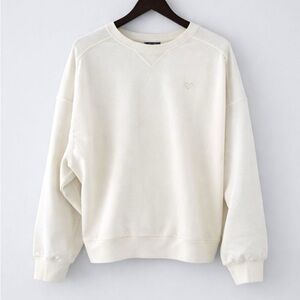 Roxy Cream Crewneck Sweatshirt Soft Fleece Size M